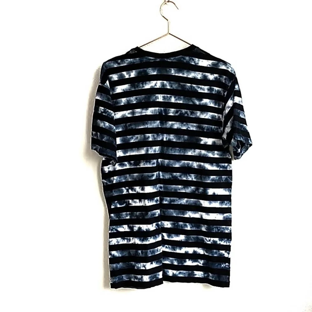 VINTAGE Billabong Striped Tee Shirt Navy Bleach Wash XL